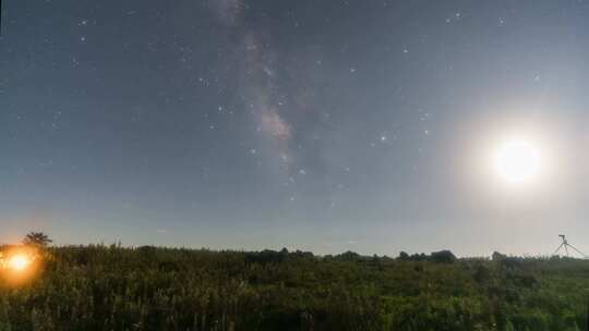 湖北襄阳南顶草原星空银河延时