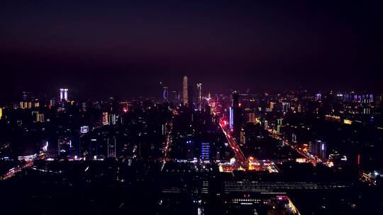湖南长沙万家丽航拍城市夜景视频素材模板下载