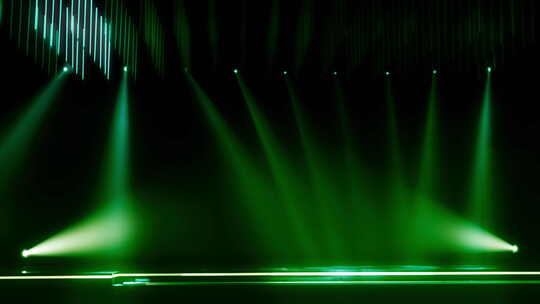 环形绿色实体模型侧面舞台背景