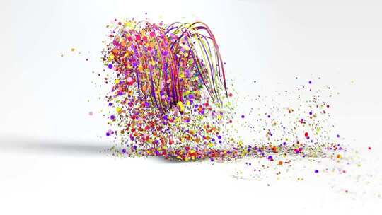 彩虹线条彩带粒子动画演绎LOGO