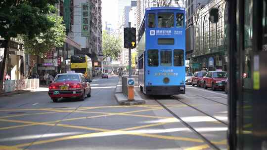 香港维多利亚港中环街景空镜