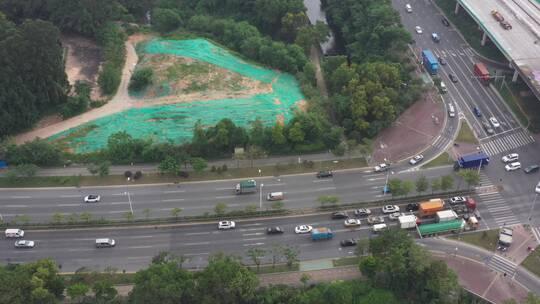 航拍深圳城市道路运输