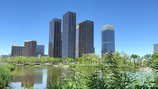 北京城市副中心新建的楼群视频素材模板下载