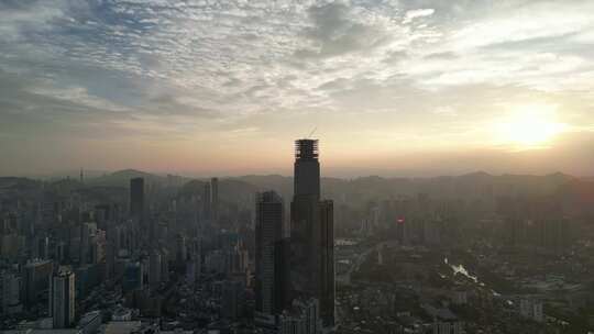 航拍贵州贵阳城市天际线贵阳大景