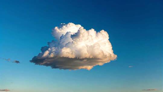 蓝天中漂浮的大朵白云