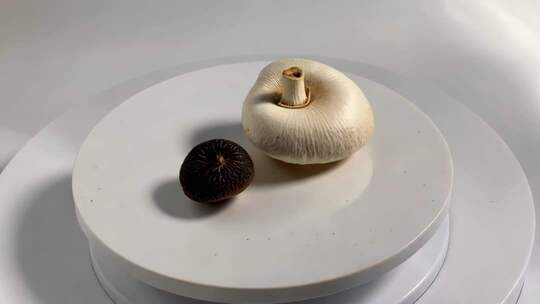 白色圆盘上的蘑菇食材