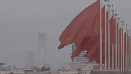 天安门红旗 大气北京 国庆视频素材模板下载