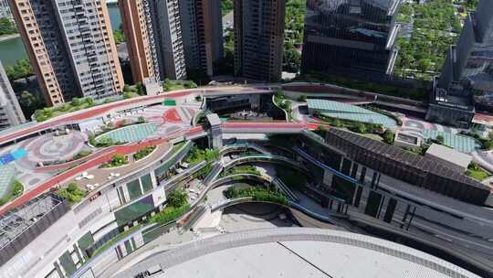 成都金融城大魔方招商花园城和演艺中心航拍