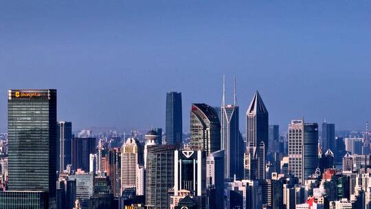 上海城市建筑侧飞