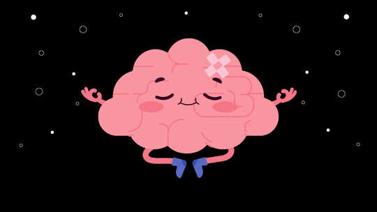 大脑，心灵，冥想冥想瑜伽，安心动画4k与