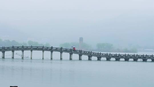 江南春天春雨小桥流水杭州湘湖水街景区合集