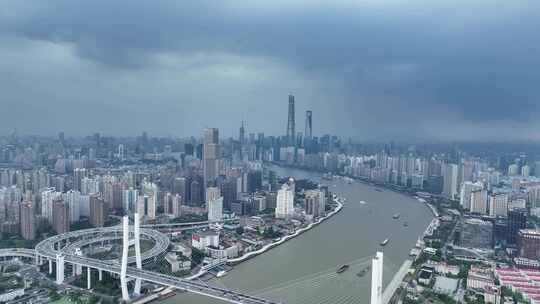 南浦大桥 陆家嘴 黄浦江 上海城市闪电