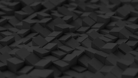 抽象3d渲染动画运动设计黑色立方体无缝移
