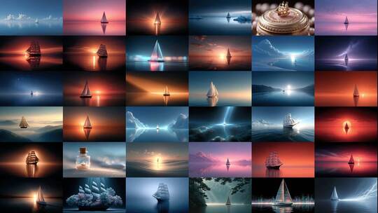 奇幻帆船之旅海天一色(前119S为快速预览)高清在线视频素材下载