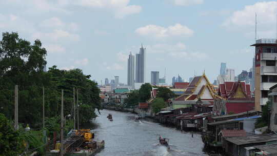 泰国曼谷湄公河湄南河寺庙寺院城市景观