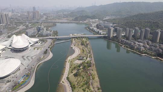 航拍湖南长沙城市风光地标建筑