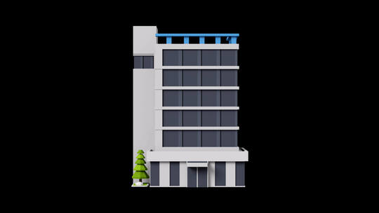 4k高楼建筑动画视频素材