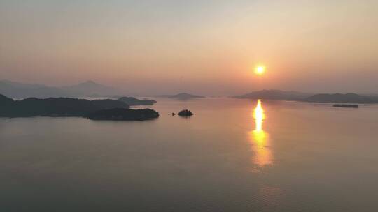 万绿湖水库日落