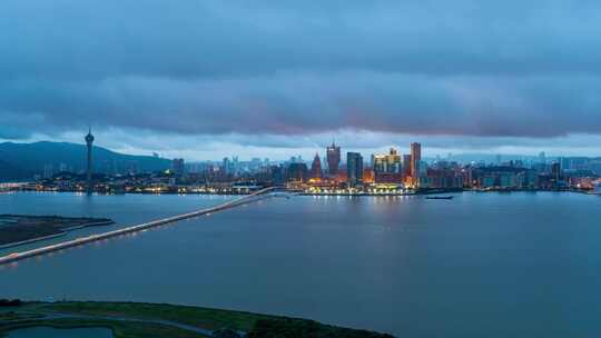 澳门半岛 全景 夜转日