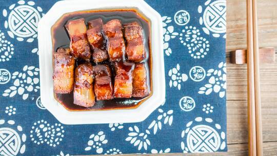 切片五花肉新鲜食材烹饪红烧肉4k视频