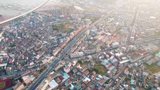 中国浙江宁波宁海西店小镇街道建筑风景航拍