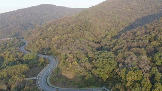 航拍南京老山风景区日出风光