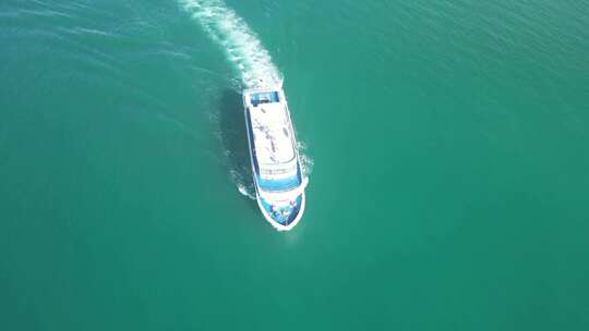 青海湖 二郎剑景区 4K航拍 轮船 码头