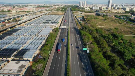 航拍高速公路交通景观