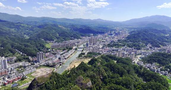 江西省铜鼓县城市大景大山山脉【组镜】