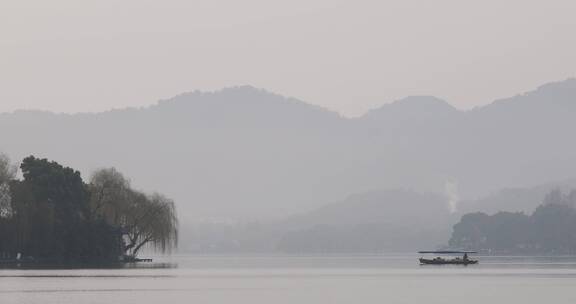 杭州西湖清晨风光空镜