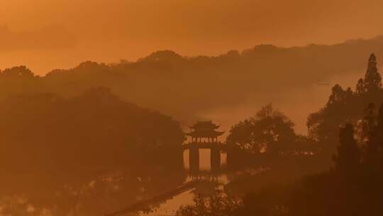 杭州西湖日出