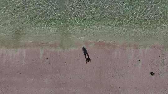 HDR印尼科莫多帕达尔岛粉红沙滩航拍风光