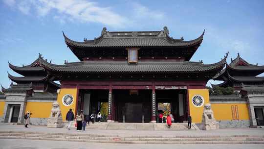 苏州重元寺寺庙 烧香拜佛寺庙佛像视频素材模板下载