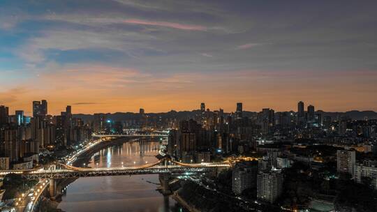 8K大气重庆城市日落日出夜景