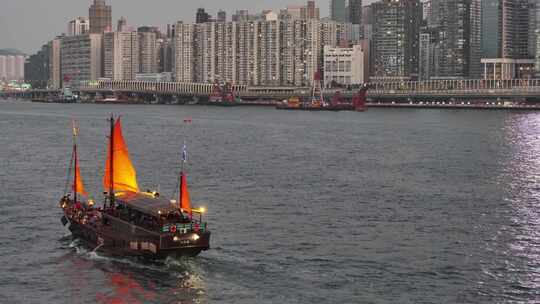 香港维多利亚港航拍log素材视频素材模板下载