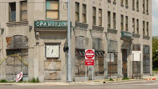 底特律的破旧建筑