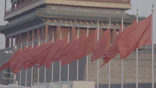 天安门红旗 大气北京 喜迎二十大