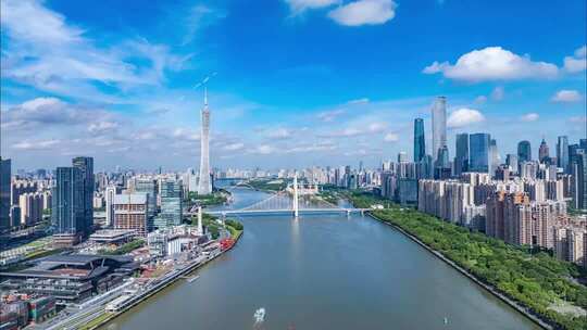 广州城市风光俯瞰全景