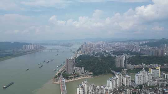 广西梧州大景梧州建设航拍