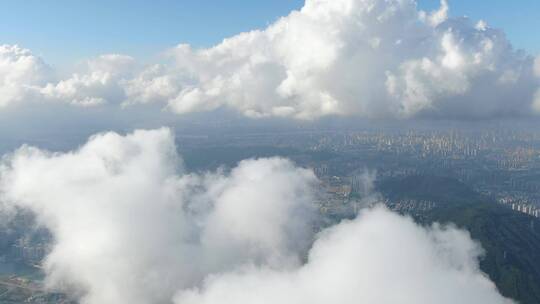 航拍城市上空云海视频素材模板下载