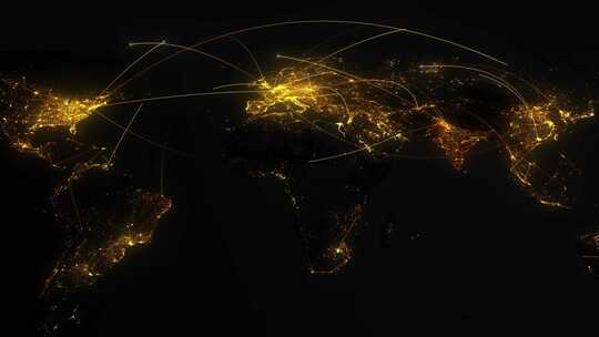 世界地图连线全球覆盖范围视频素材模板下载