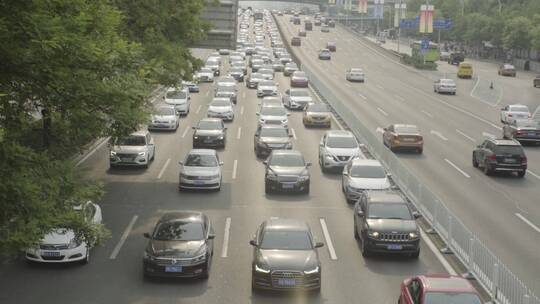 北京马路车流城市街景视频素材模板下载