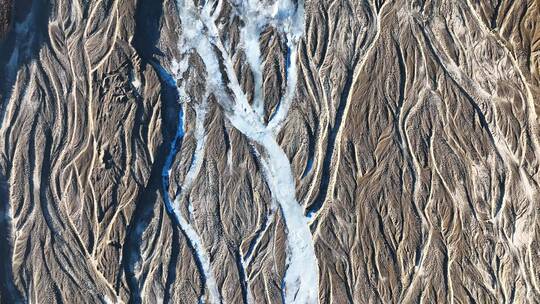西藏高原大地纹理航拍