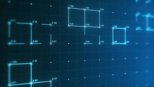 科技感方格大数据运算透视侧面角度动态背景 (4)视频素材模板下载