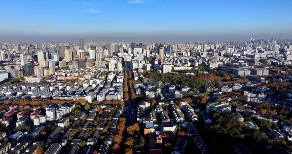 杭州西湖区城市风光航拍