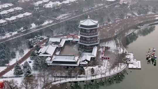 西安大唐芙蓉园雪景