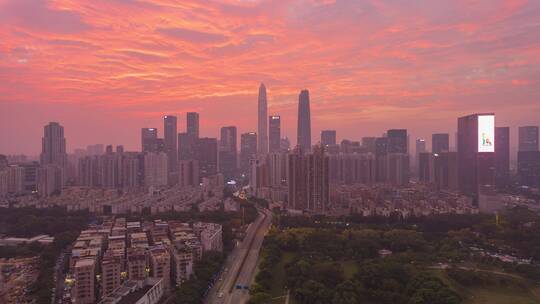 深圳福田中心区CBD夜景视频素材模板下载