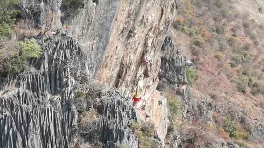 云南大理宾川观音箐悬空寺航拍