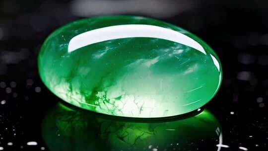 天然翡翠玉石玉佩特写展示