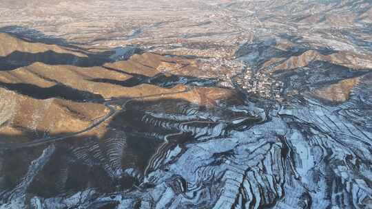 航拍雪景 唯美冬日空镜 立冬 冬至节气